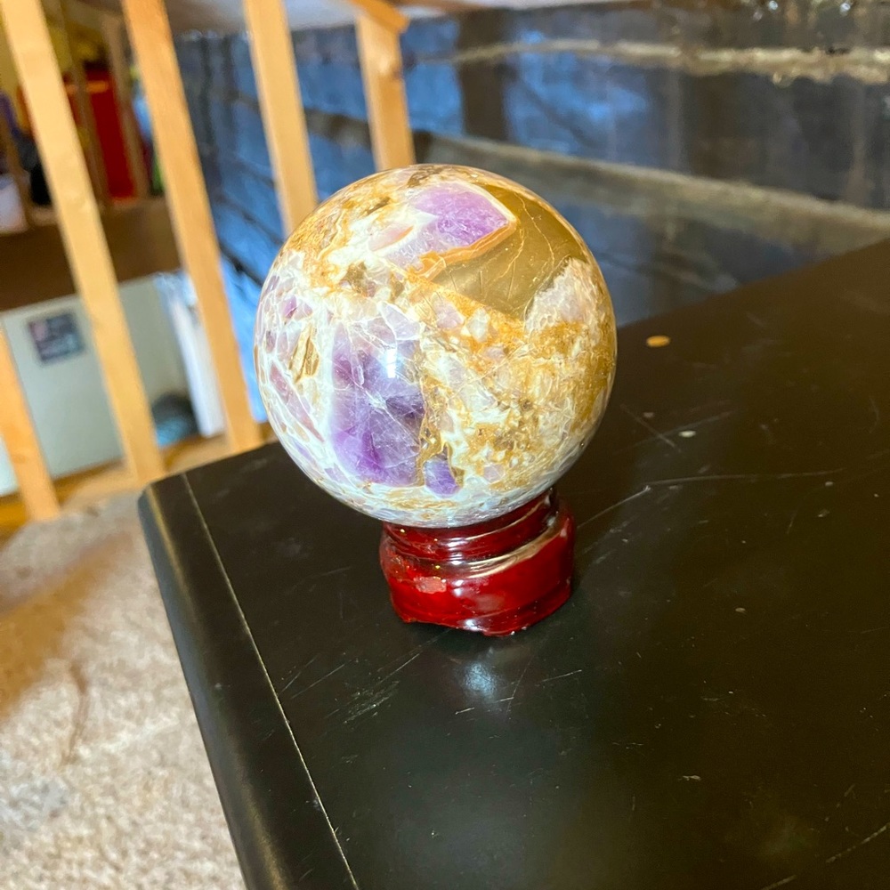 Amethyst crystal sphere